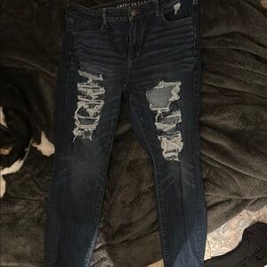 American Eagle Outfitters Women's Distressed Blue Jeans